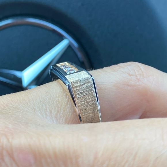 8mm Mens Engagement Ring Solid 14k Yellow Gold - Picture 8 of 15